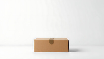 Fototapeta premium a cardboard box, plain, minimalist, simple, nondescript, neutral-colored, plain texture, plain material, plain design, plain background, plain setting, simple composition, uncluttered, clean, 4K
