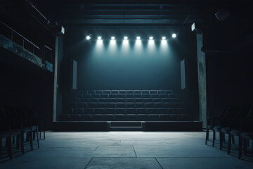Intimate Modern Black Box Theater with Minimalist Design  