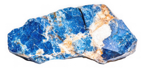 Vibrant Blue Apatite Crystal Specimen  on transparent background
