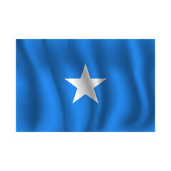 Flag of Somalia wavy flutters in wind, with folds 3d