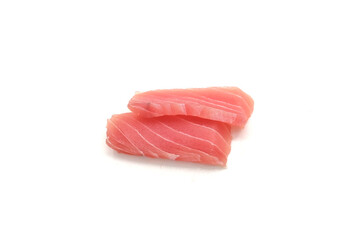 Sashimi made from tuna on a white background. Japanese style food.