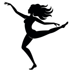 Obraz premium Woman Dance Vector Silhouette Collection. Various Human Silhouettes Illustrations: Adults, Children, Elderly, Business People, and Families. Women jumping in excitement