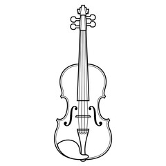Fototapeta premium violin isolated on white coloring page 