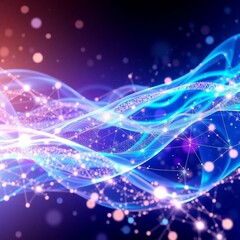 3D Abstract Neural Network with Light Trails and Particles