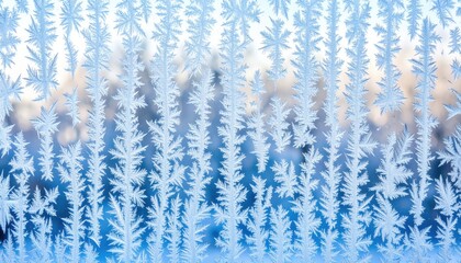 Detailed Frost Patterns On Frozen Window