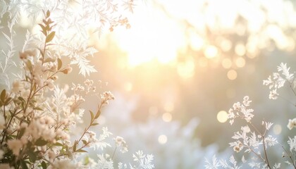 Soft Focus Floral Background With Warm Sunlight