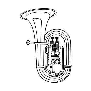 black and white tuba musical instrument clip art preview