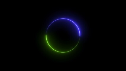 circle loading neon light colorful 4k illustration. Download progress, interface red color 4k illustration.
