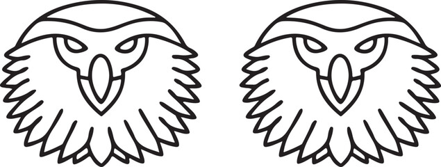 Eagle Icon Flat Vector with Strong Outline Representing Freedom and Patriot Spirit