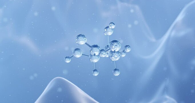 Erythrulose rotating molecular structure, 3d model of ketotetrose monosaccharide
