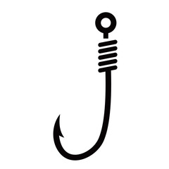 Hook vector silhouette , clip art, and symbol. Shilhouette of  hook concept and simple design