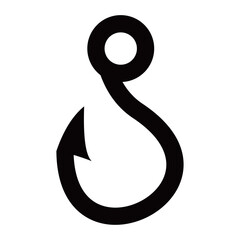 Hook vector silhouette , clip art, and symbol. Shilhouette of  hook concept and simple design