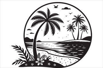 Summer Beach Icon Set | Vacation, Travel, and Sea Elements in Flat Style

