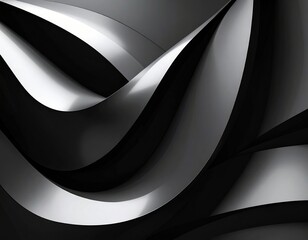 Abstract Black And White Wave Design