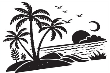 Summer Beach Icon Set | Vacation, Travel, and Sea Elements in Flat Style

