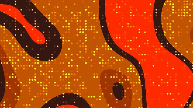 Dark 0range solid background Abstract artwork of orange and brown swirling dots suitable for backgrounds, prints, and digital designs in contemporary themes.
Swirling orange and brown dots form abstra
