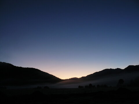 sunset over the mountains