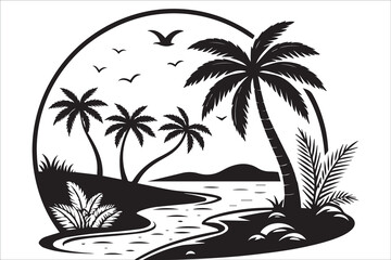 Summer Beach Icon Set | Vacation, Travel, and Sea Elements in Flat Style

