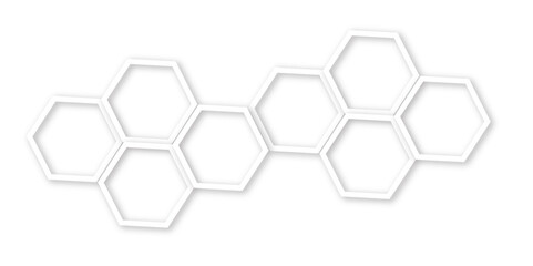 Abstract modern hexagonal effect for line geometric technology 3d white bright hexagon polygonal honeycomb luxury pattern vector white background.	