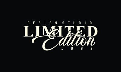 1982 Limited Edition Design Studio College slogan vector illustration for t-shirts and other uses.	