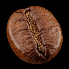 Close up of coffee bean texture showing detailed surface and rich brown color with natural cracks and grooves, evoking warmth and freshness in image