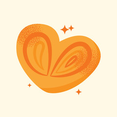 Set of various baked goods croissant, loaf, pretzel, bun, baguette, roll, danish pastry, and donut isolated on light background. Flat vector illustration. Bakery and food concept cooking pastry