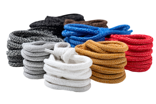 Colorful Shoe Laces Collection Variety of Colors, Textures, and Styles