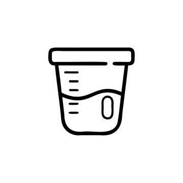 black and white urine sample cup clip art preview