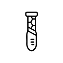 Line art icon of a test tube with a pattern