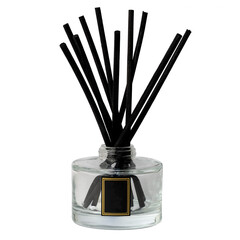 The Perfume bottle with scented wooden sticks to release scent with blank black label