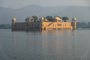 Jal Mahal, an island building on Man Sagar Lake in Rajasthan, India