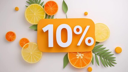 Promotion Featuring a Bright Discount on Orange and Citrus Background Generative AI