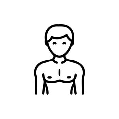 Male Anatomy, Torso, Line Art, Simple, Human Figure, Icon, Illustration, Minimalist, Design, Graphic