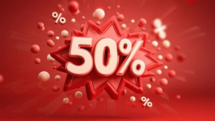 Big Discount Announcement Showing 50 Percent off in Vibrant Design Generative AI