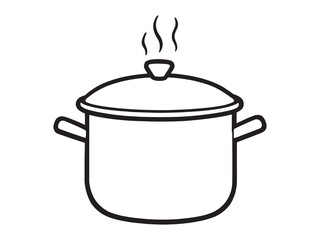 Classic Kitchen Stockpot With Lid Line Art
