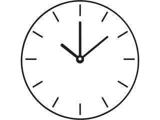Classic Round Wall Clock Line Art