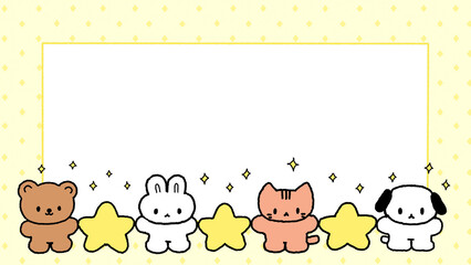 귀여운 동물 캐릭터 유튜브 썸네일 프레임