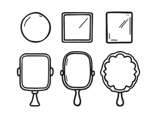Classic vintage mirror frame drawing