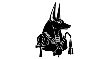 Anubis Ancient Egyptian God of Mummification and the Afterlife Depicted with a Jackal Head and Sacred Symbols