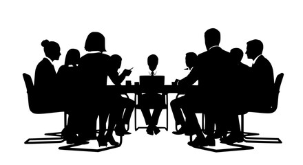 Diverse Group of Professionals Engaged in a Collaborative Business Meeting Around a Table Discussing Strategy and Planning