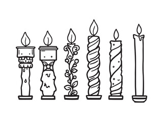 clean continuous line candle graphic for relaxation theme