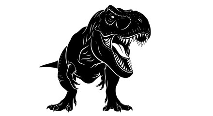Powerful Dinosaur Tyrannosaurus Rex Illustration for Educational Purposes and Paleontology Enthusiasts Showcasing Fierce Predator in its Natural Habitat