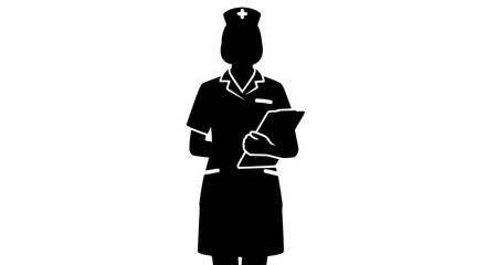 Professional Healthcare Provider Holding Medical Records Document and Wearing Uniform with Cap Ready to Assist Patients in Hospital or Clinic Setting Illustrating Care and Dedication