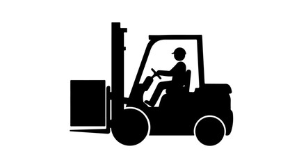 Forklift Operations: Lifting, Transporting, and Stacking Icons. This collection effectively represents logistics, warehousing, material handling, and industrial operations.