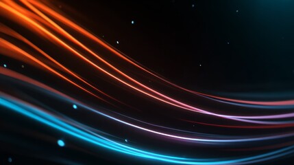 Obraz premium Dark abstract background with neon lines, glow.