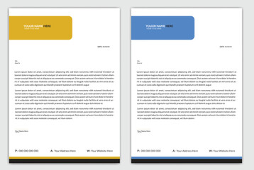 Clean corporate letterhead template design, Modern letterheads design template, Professional company letterheads layout for business and project.