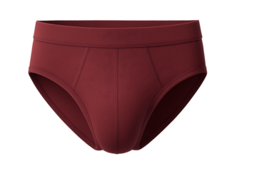 Maroon men's brief underwear isolated on transparent background