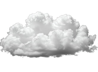 Fluffy white cumulus cloud isolated on transparent background