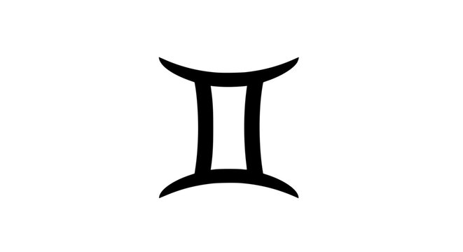 The Gemini astrological symbol representing the twins a classic zodiac sign with a distinctive double lined appearance and cosmic significance