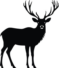 Obraz premium Majestic Stag Silhouette: Elegant, Dark, Powerful, Nature Icon